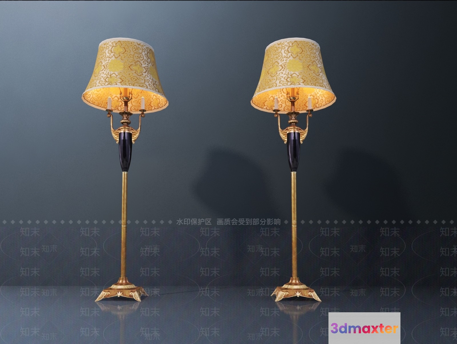 Gold Light Fixture 3D Model - 7509 - VRAY Render