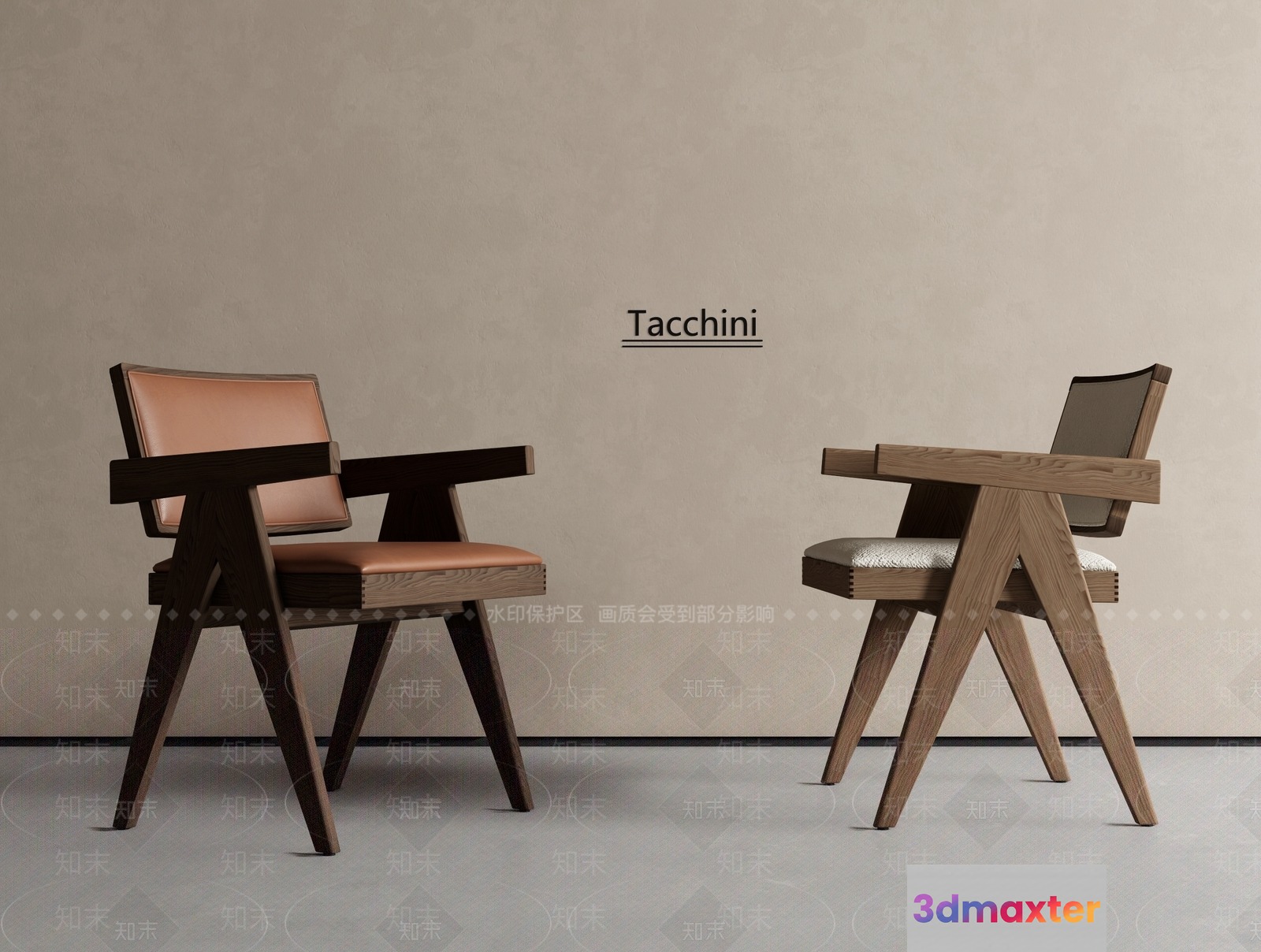 Wooden Office Chairs 3D Model - 5168 - VRAY Render