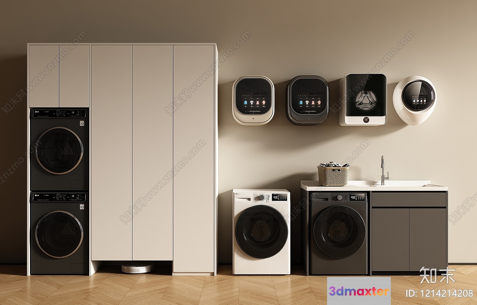 Modern Laundry Room 3D Model - 17764 - VRAY Render