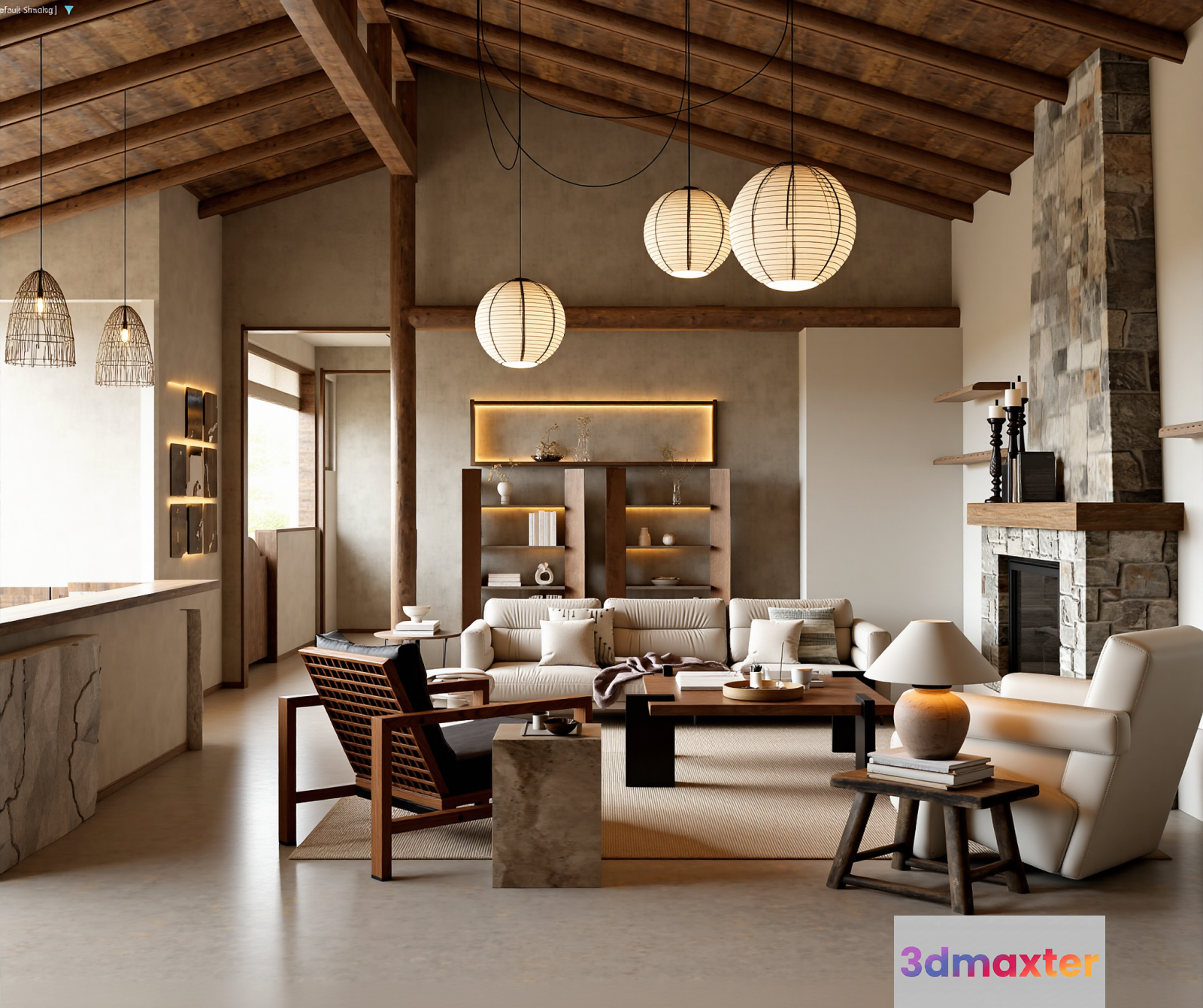 Modern Living Room 3D Model - 21912 - VRAY Render