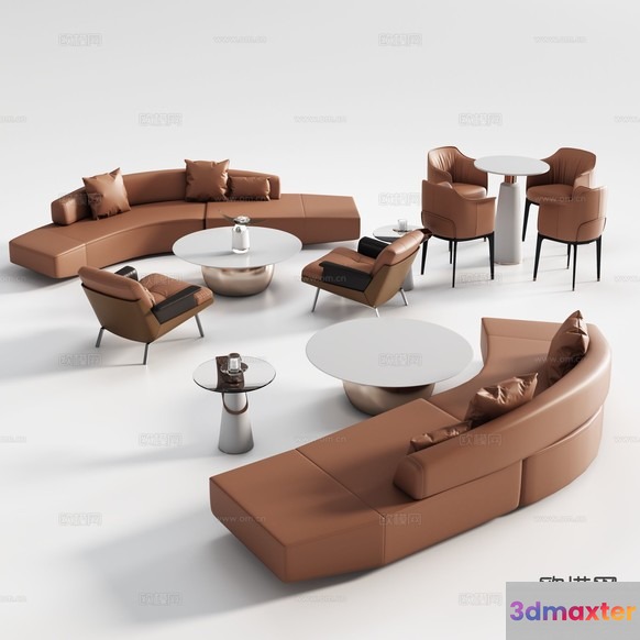 Modern Living Room 3D Model - 17954 - VRAY Render