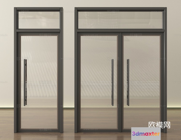 A Glass Door 3D Model - 2868 - VRAY Render