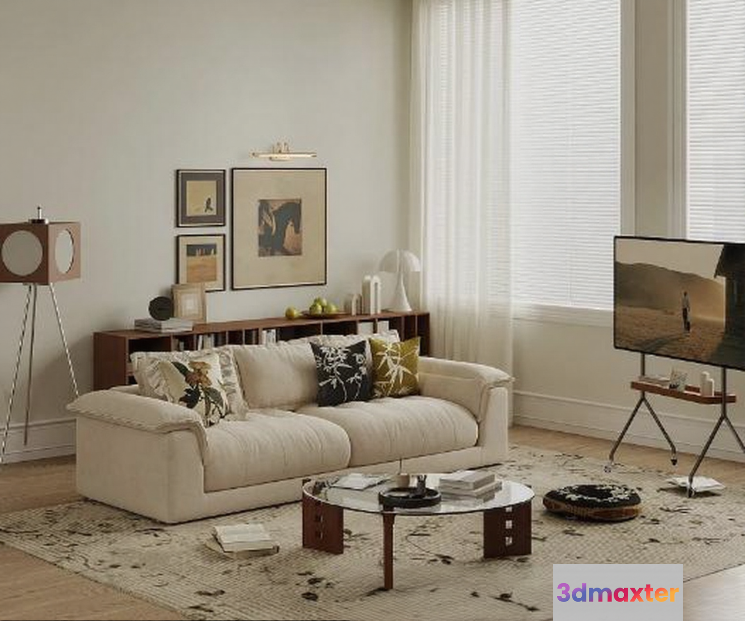 Modern Living Room 3D Model - 22352 - VRAY Render