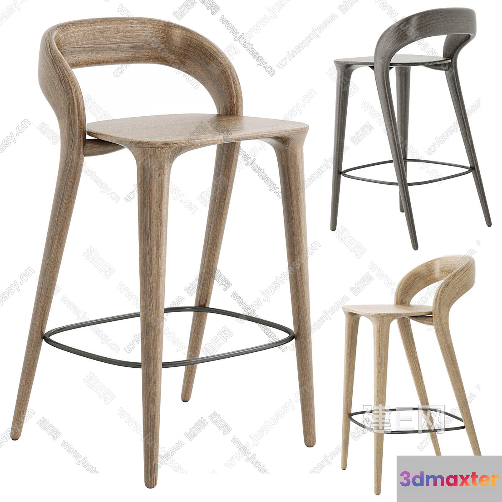 Wooden Bar Stools 3D Model - 5335 - CORONA Render