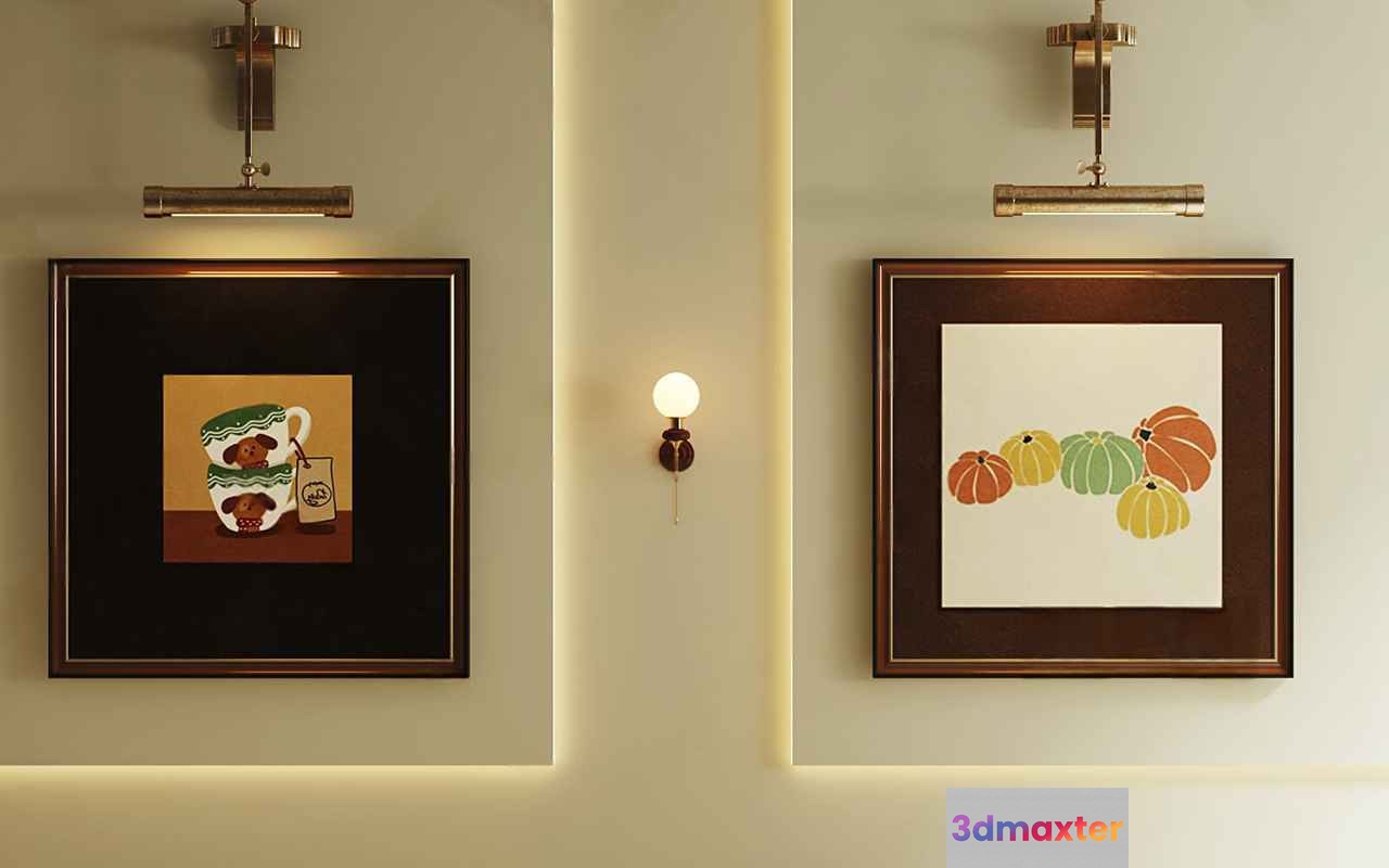 Two Framed Pictures On A Wall 3D Model - 22503 - VRAY Render