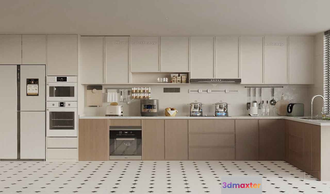 Modern Kitchen 3D Model - 10045 - VRAY Render