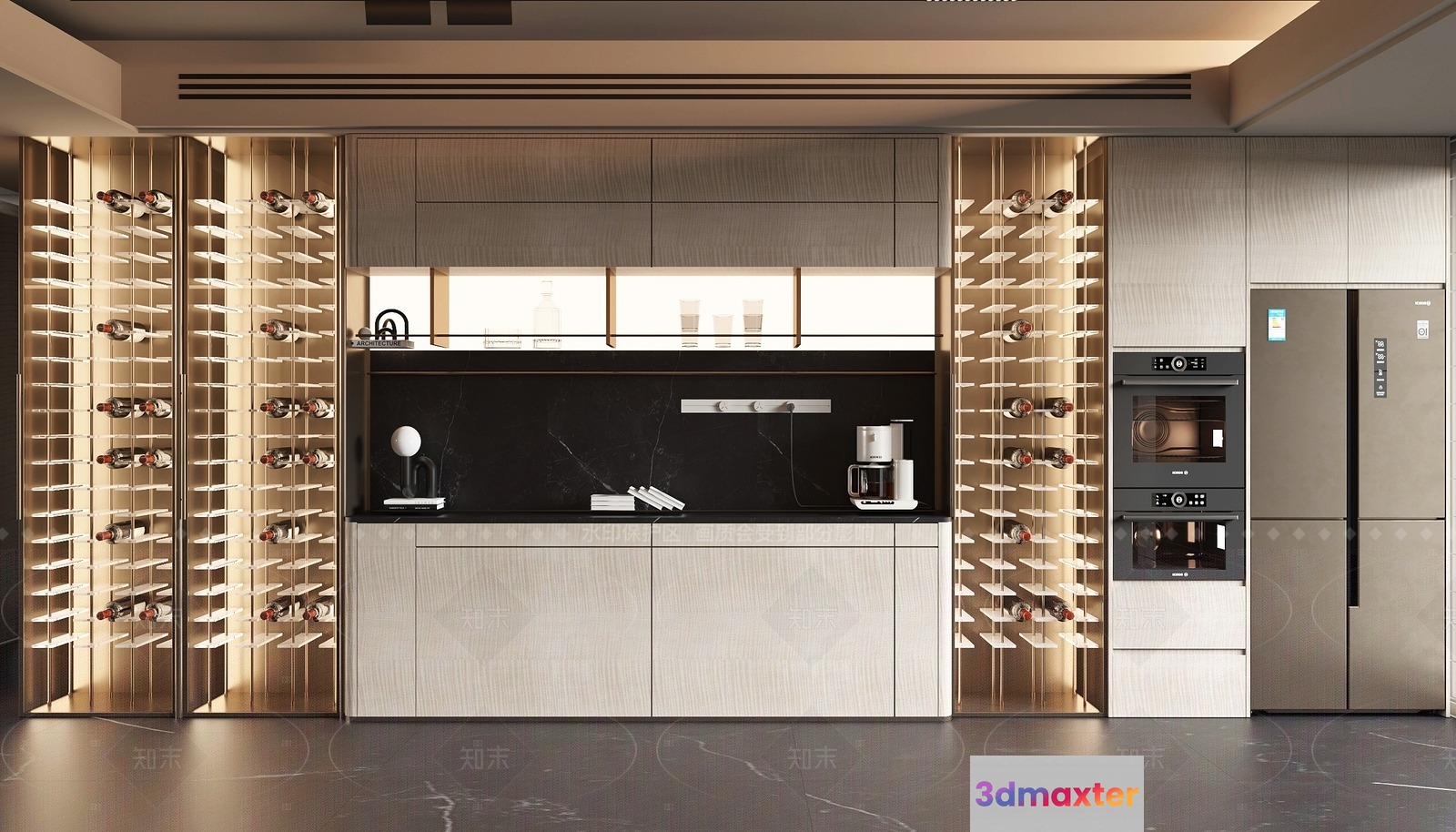 Modern Kitchen Design 3D Model - 2548 - VRAY Render