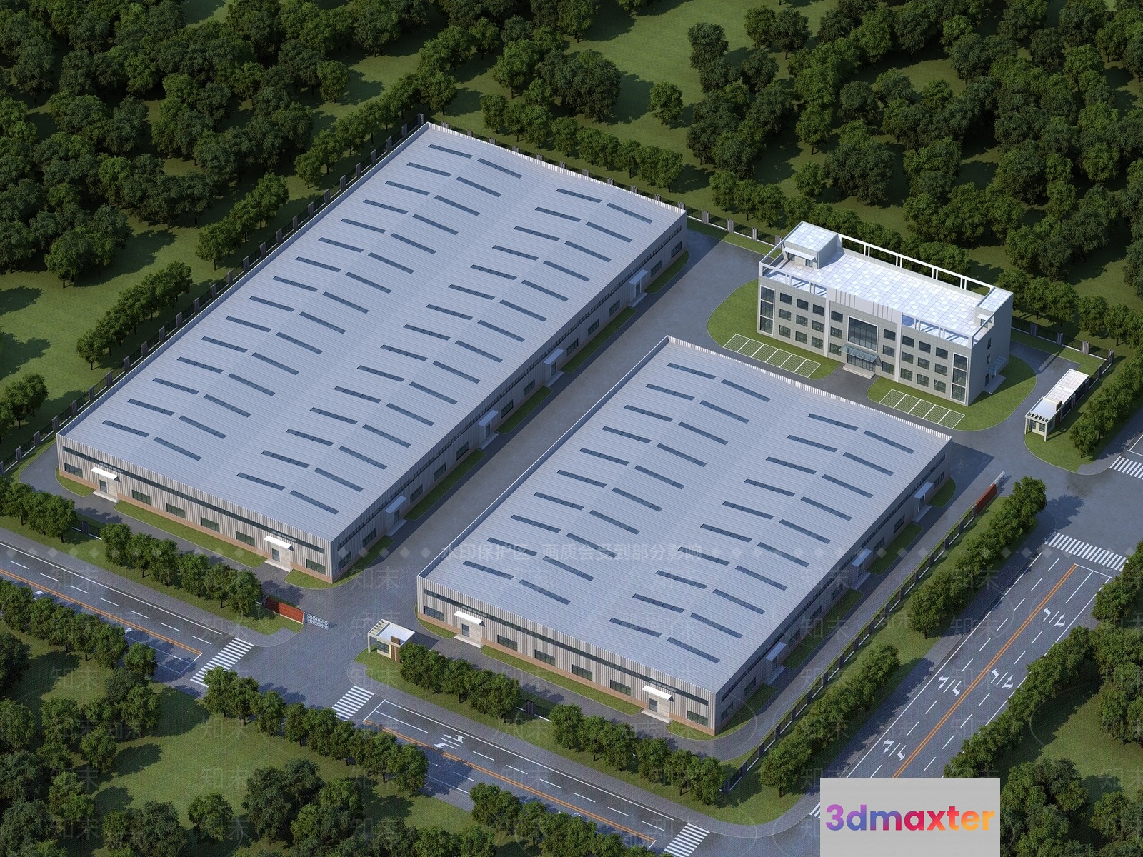 A Large Industrial Building 3D Model - 18658 - VRAY Render