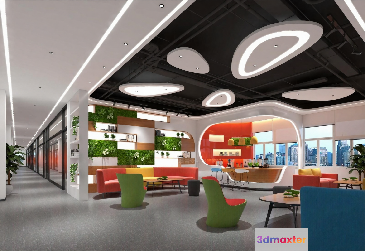 Modern Office Space 3D Model - 5501 - VRAY Render