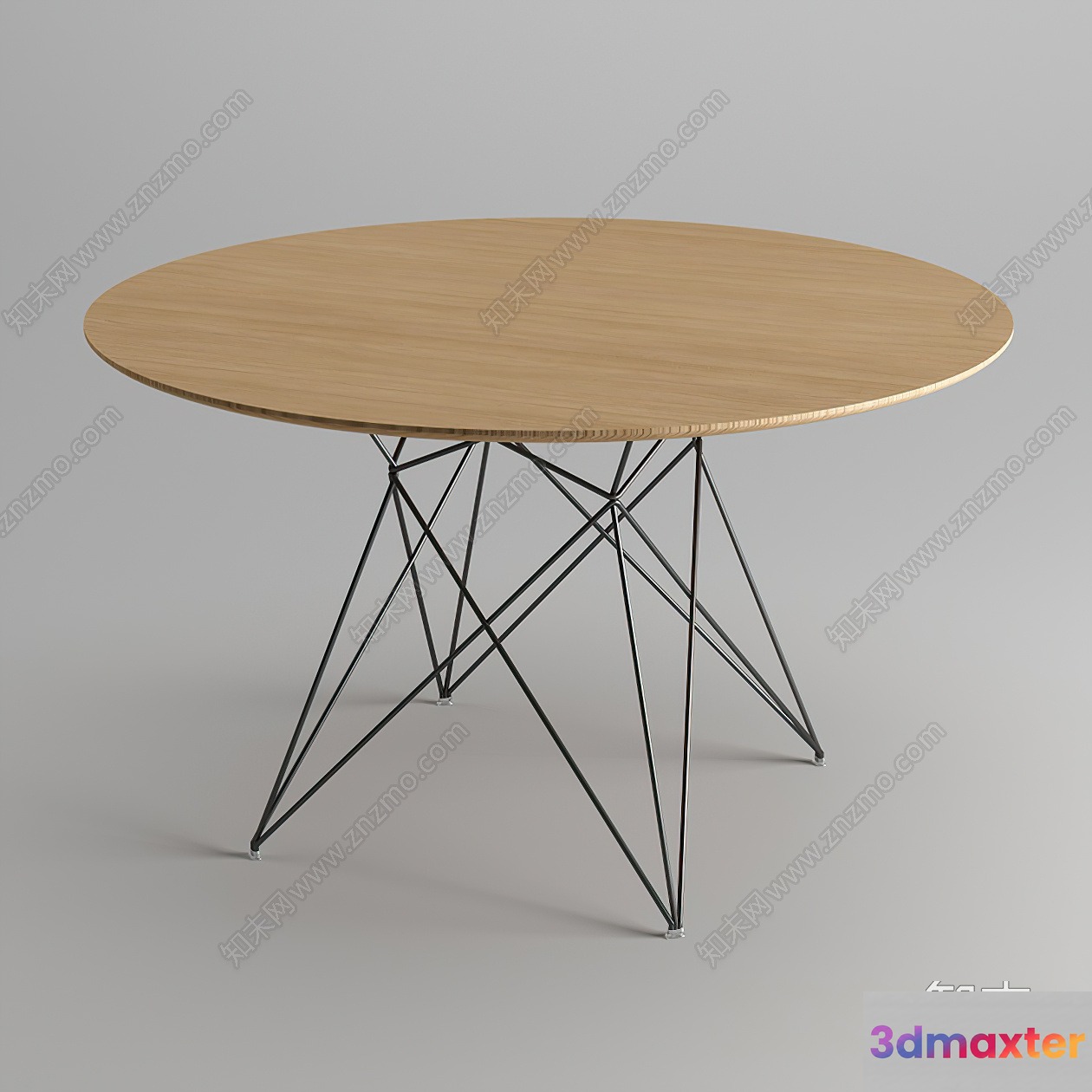 Simple Table With Metal Legs 3D Model - 22052 - VRAY Render