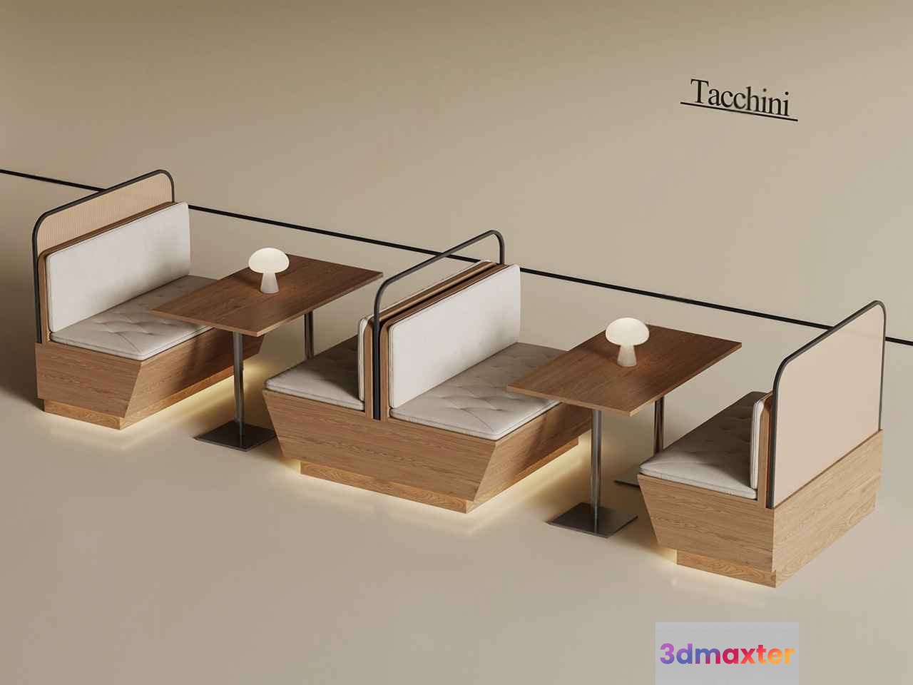 Modern Dining Set 3D Model - 8183 - VRAY Render