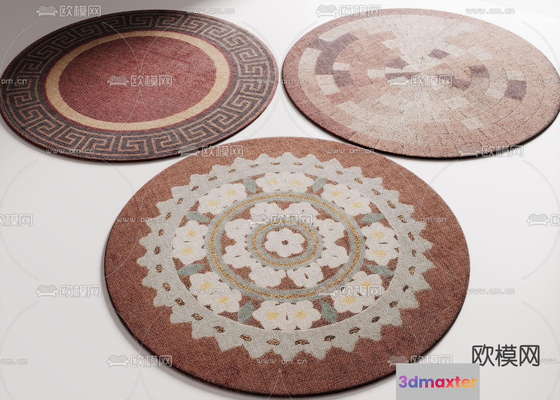 Three Round Rugs 3D Model - 5126 - VRAY Render