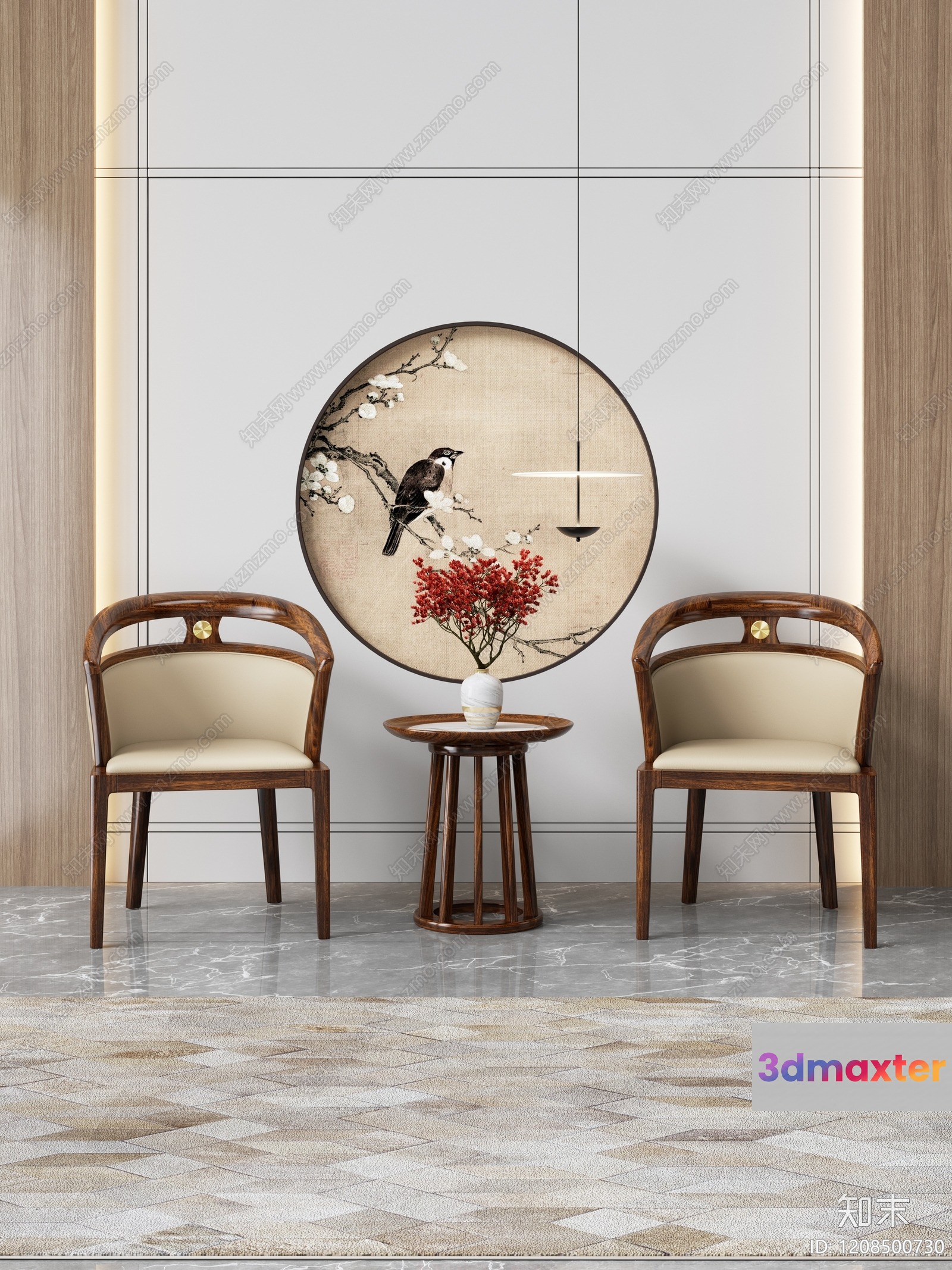 Modern Asian-Inspired Decor 3D Model - 3263 - VRAY Render