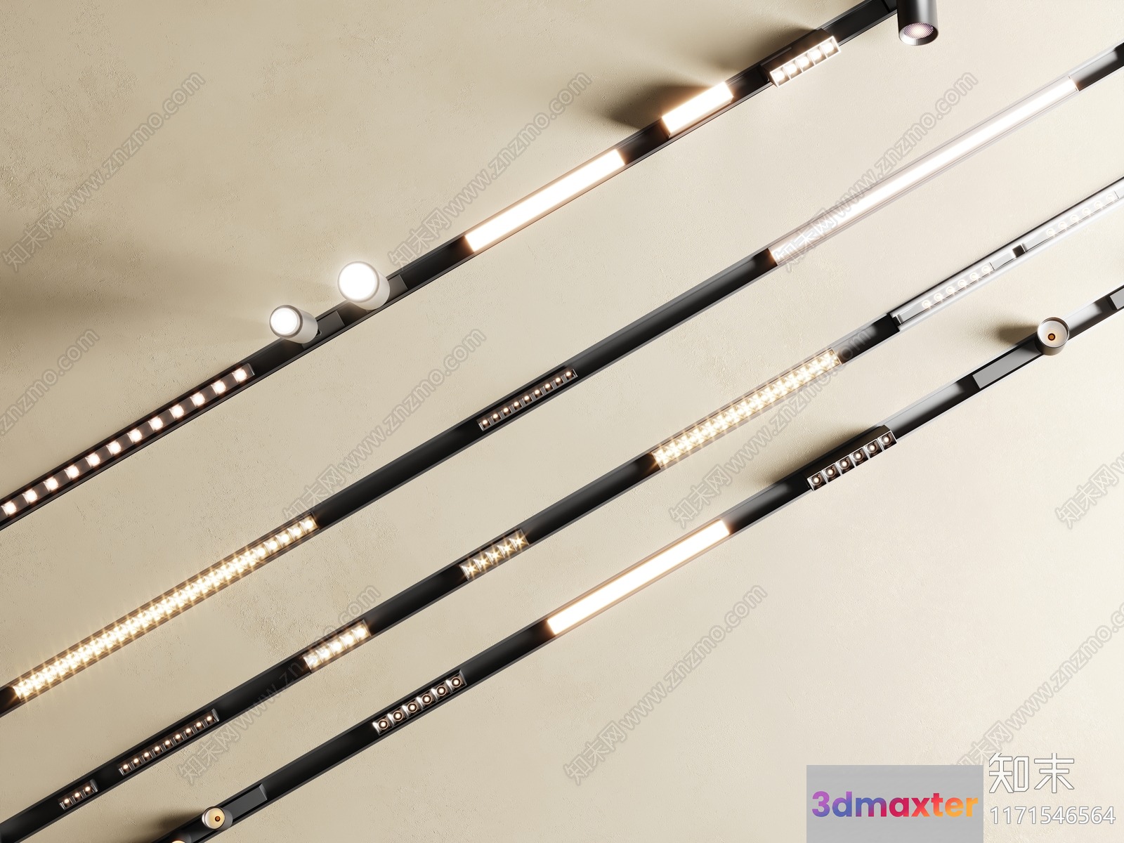 Gold Light Fixture 3D Model - 23428 - VRAY Render