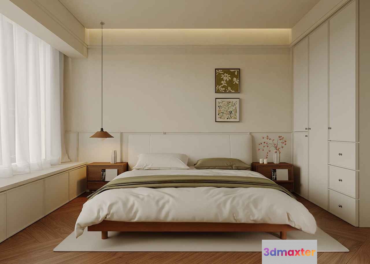 Cozy Bedroom 3D Model - 1825 - VRAY Render