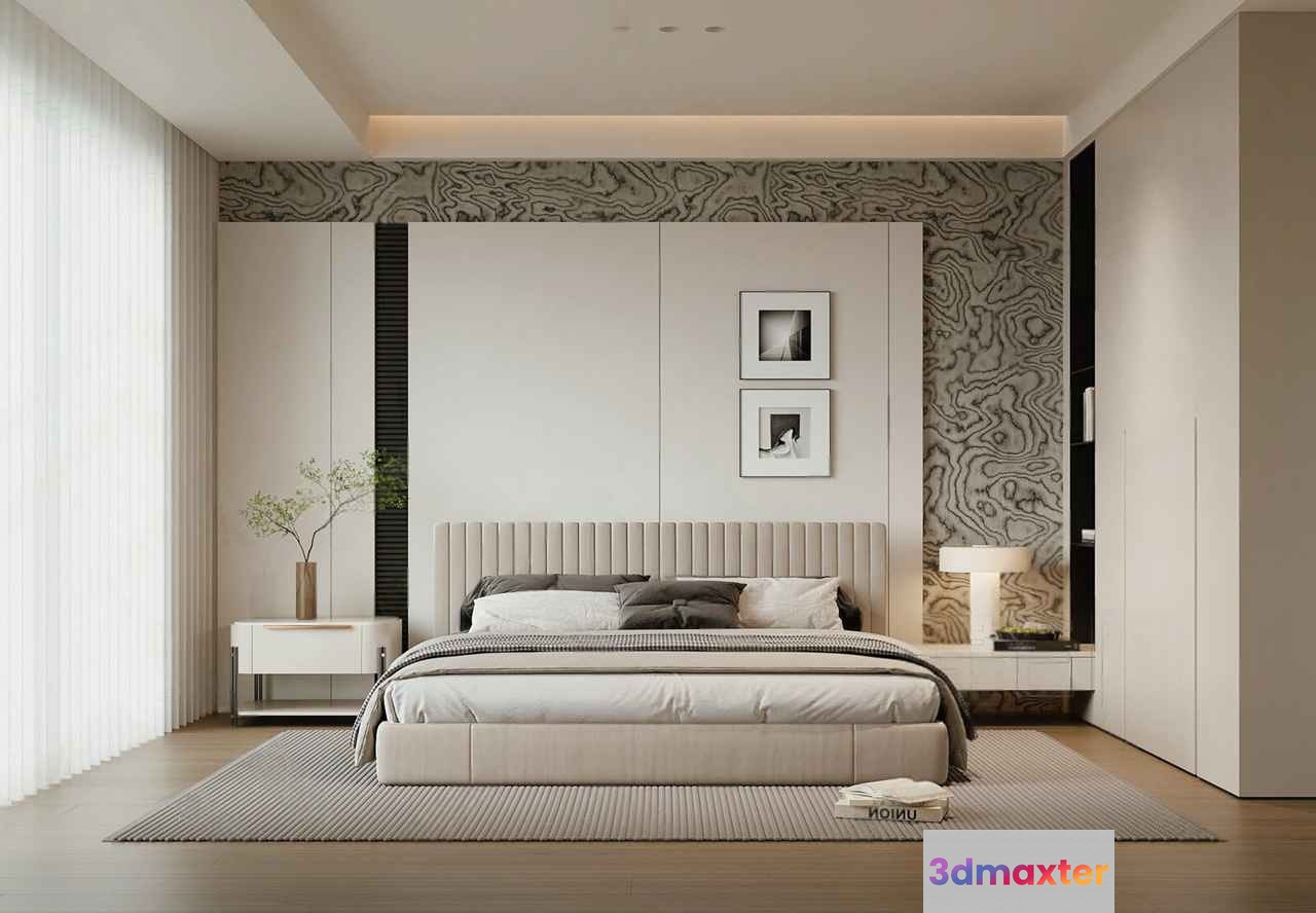 Modern Master Bedroom 3D Model - 17020 - CORONA Render