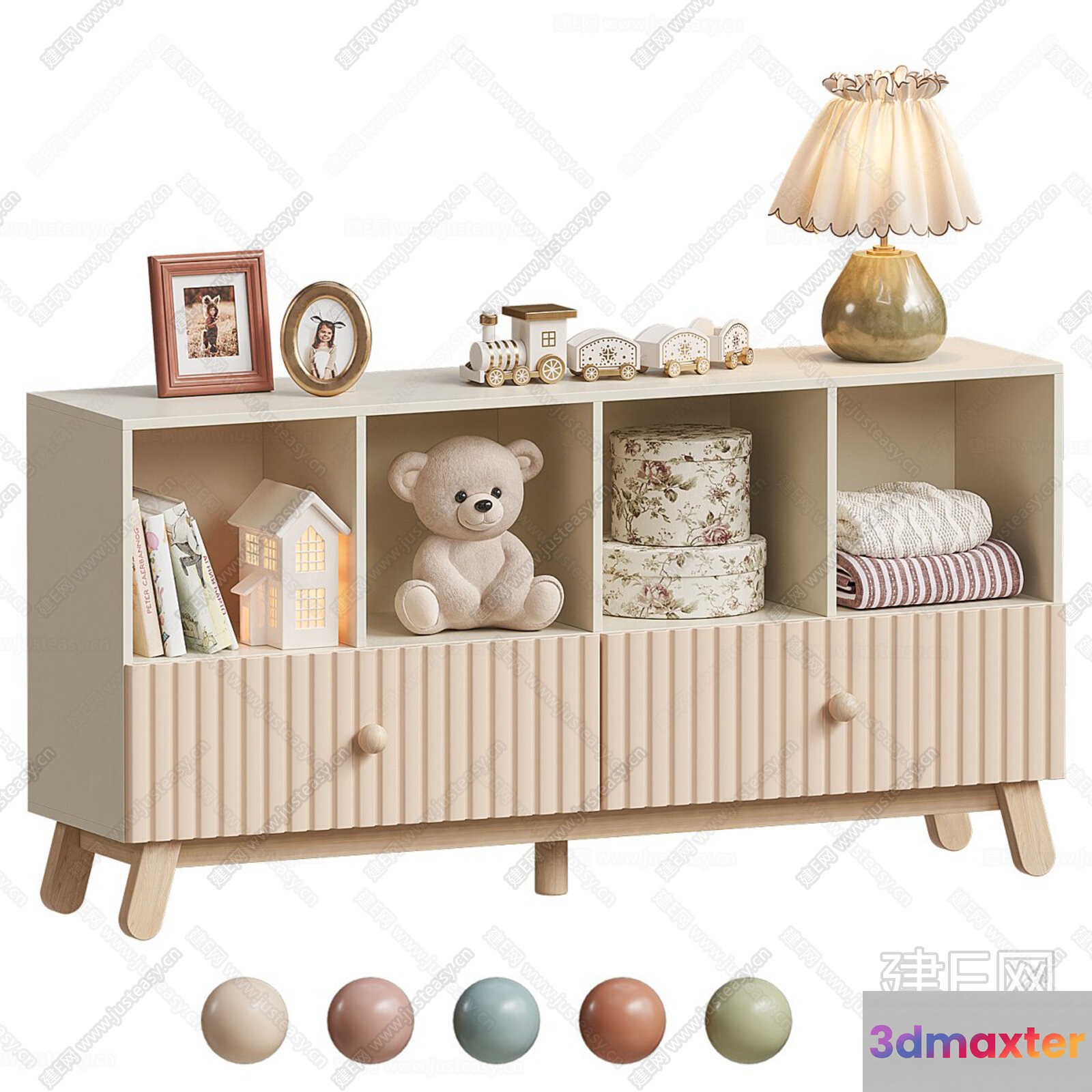 A Cream-Colored Cabinet 3D Model - 15561 - CORONA Render