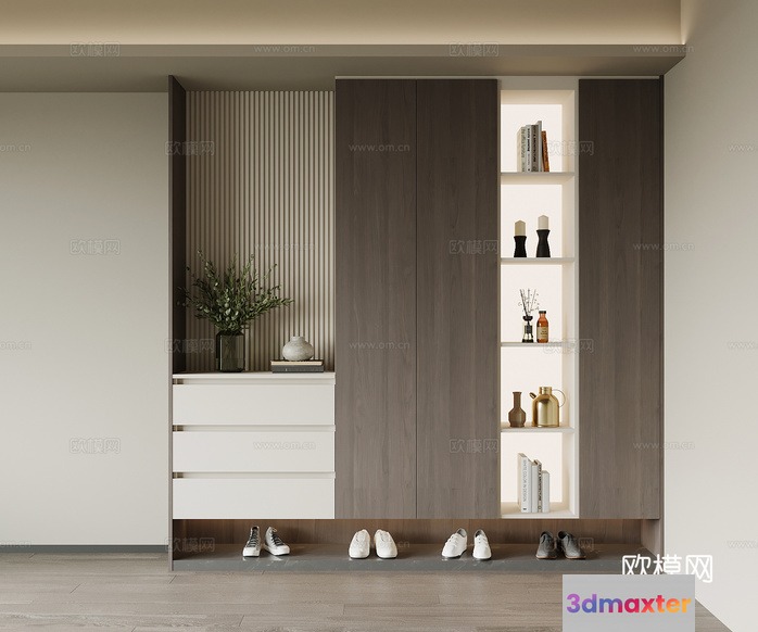 Modern Shoe Cabinet 3D Model - 11785 - VRAY Render
