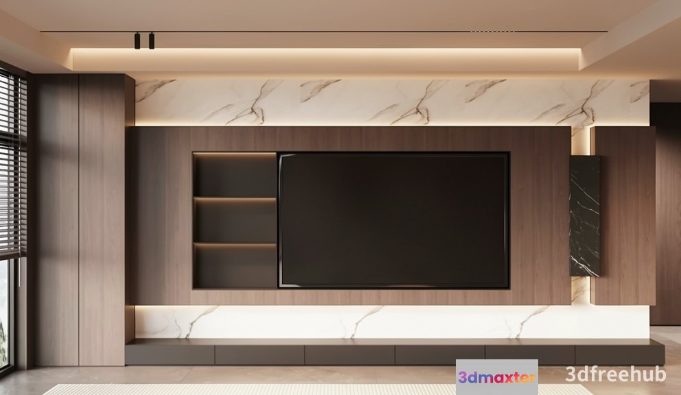 Modern Entertainment Center 3D Model - 20882 - VRAY Render