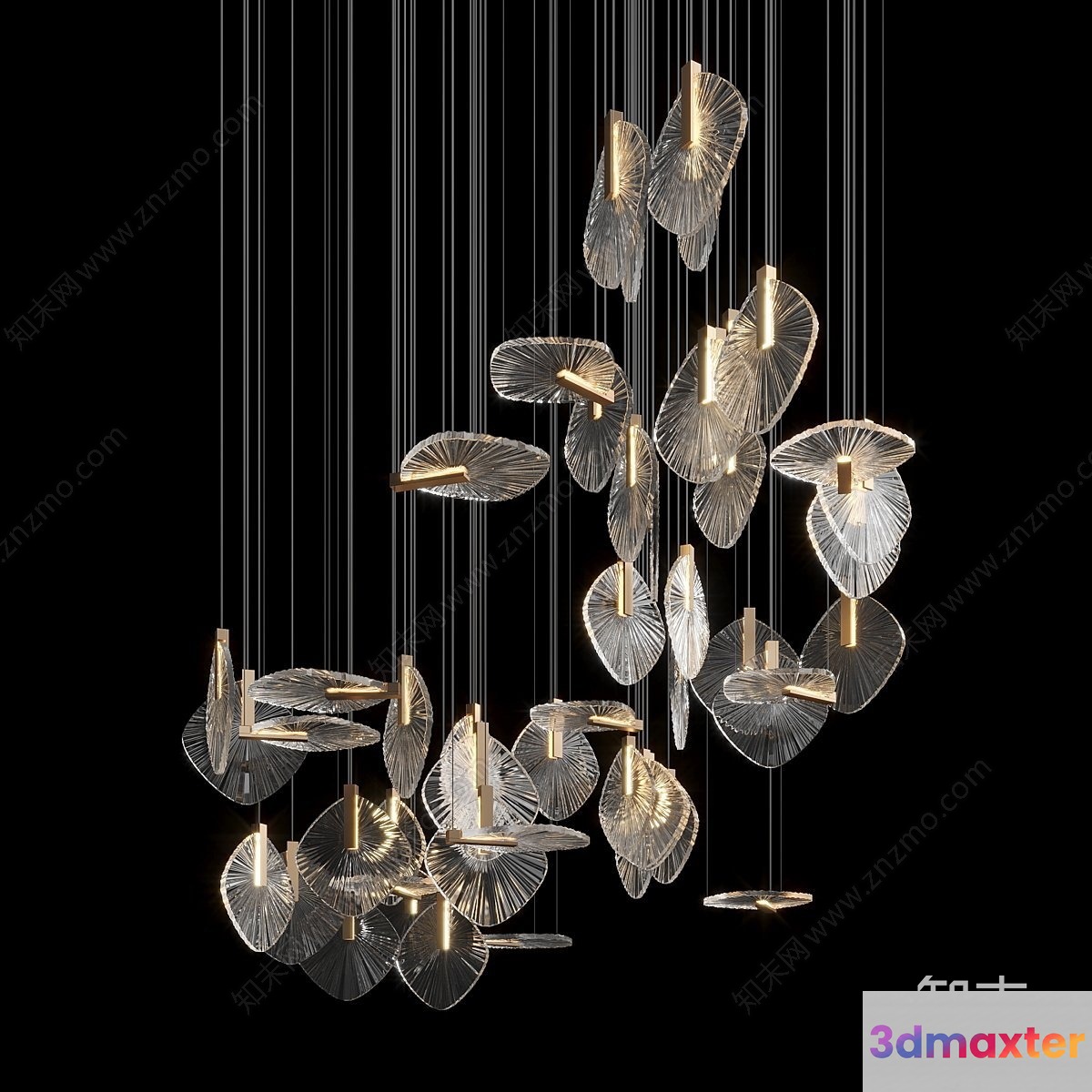 Gold Light Fixture 3D Model - 15024 - VRAY Render