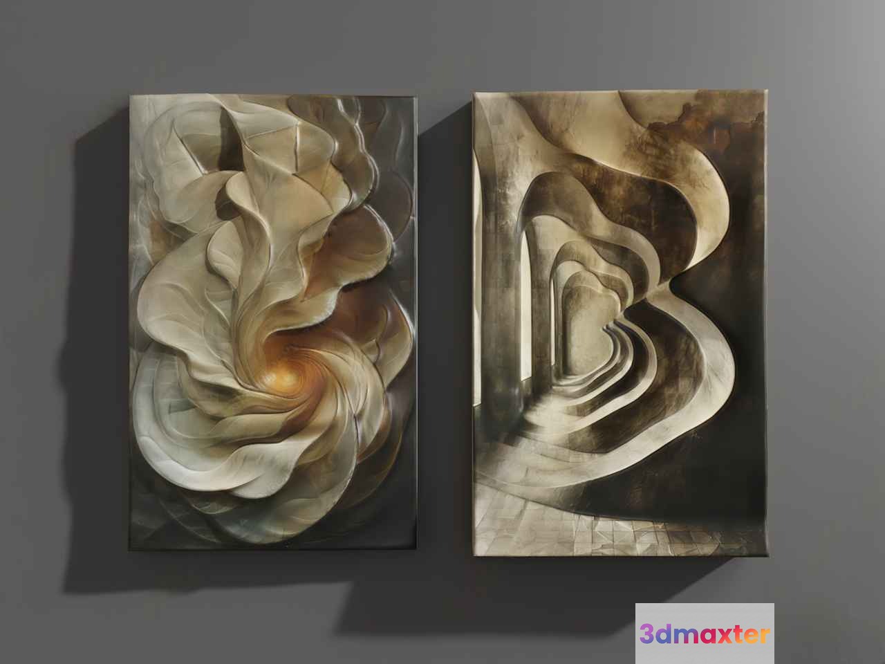 Two Abstract Paintings 3D Model - 684 - VRAY Render