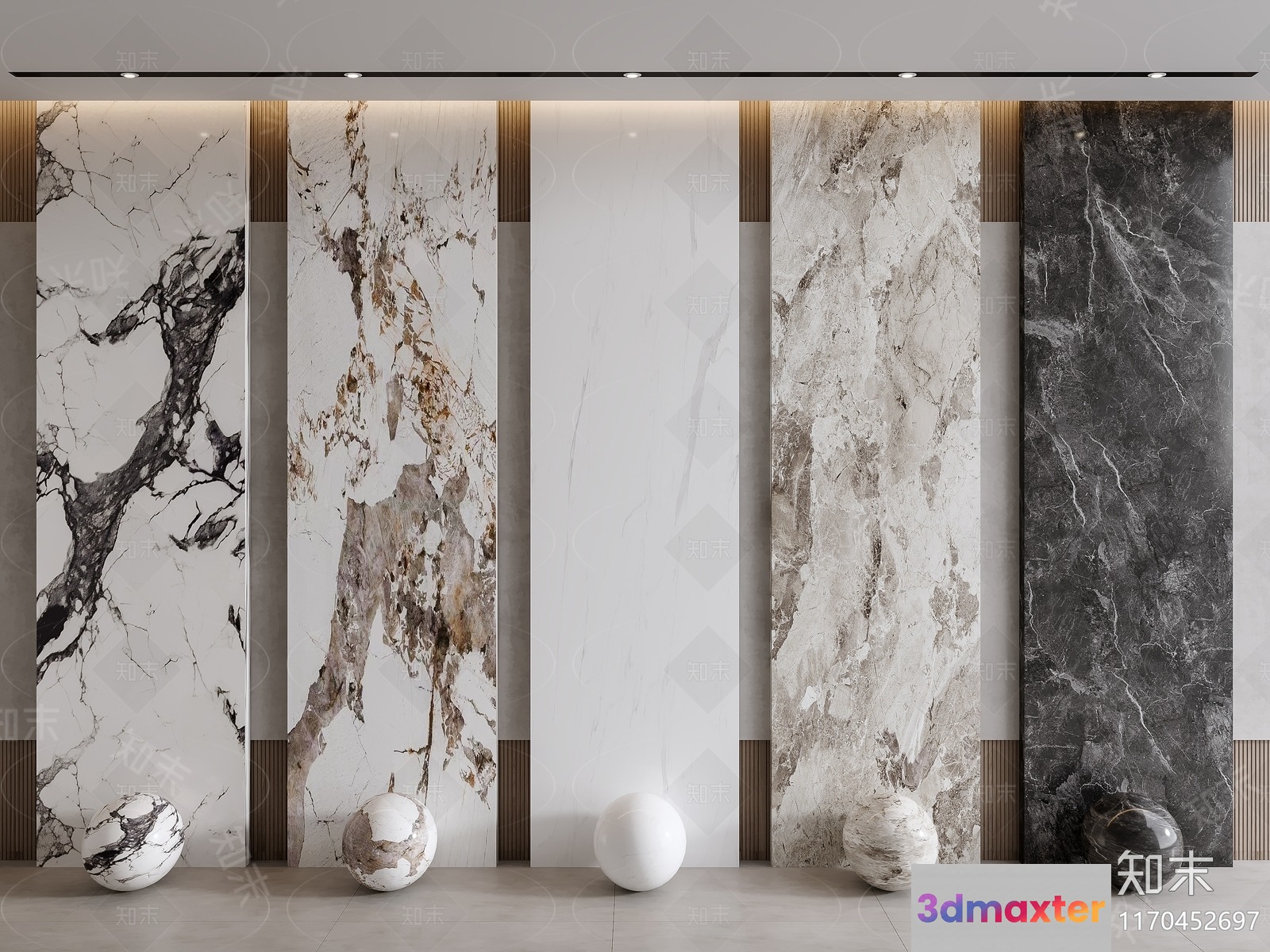 Marble Wall Display 3D Model - 13647 - VRAY Render