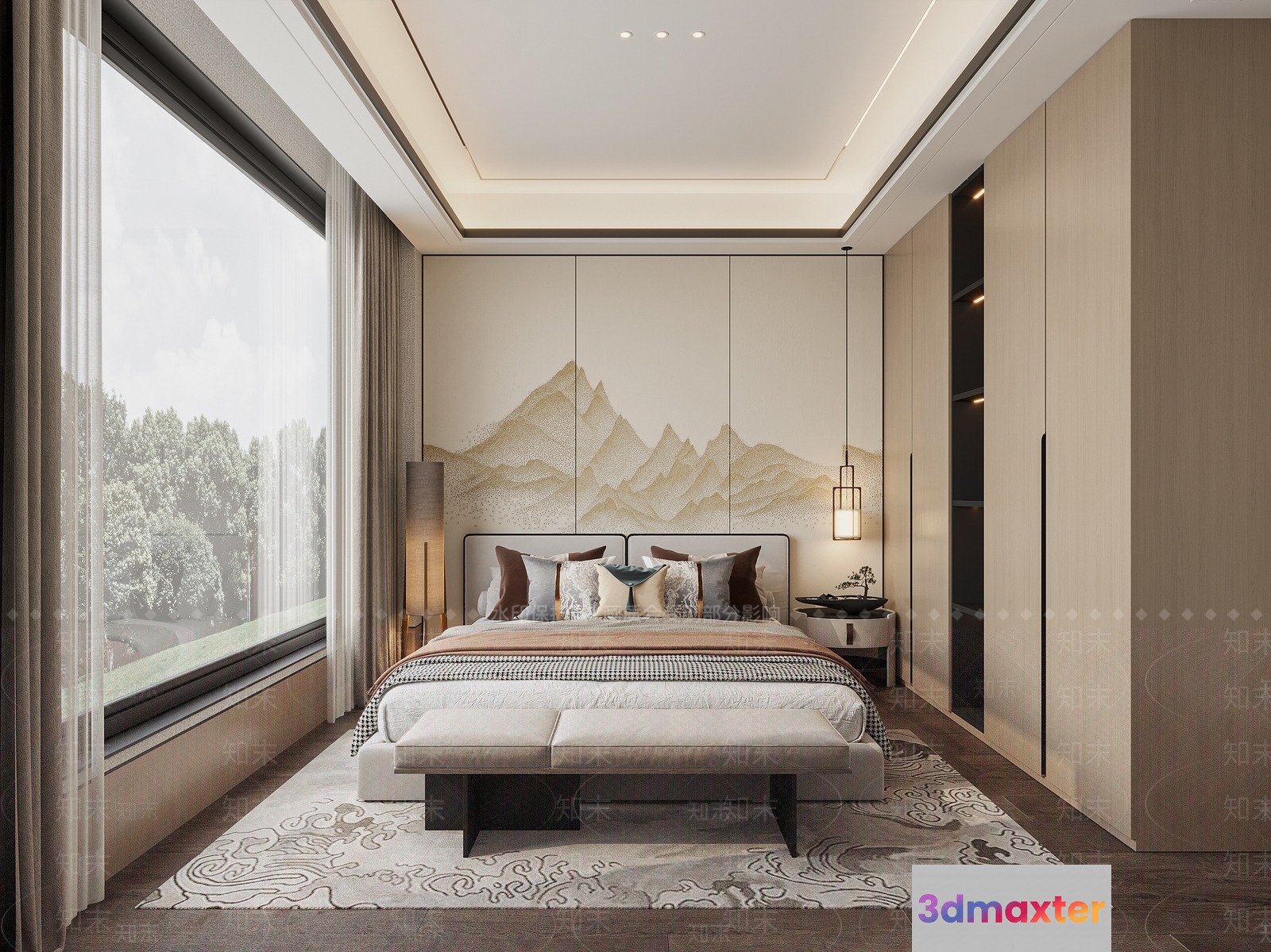 Cozy Modern Bedroom 3D Model - 18141 - VRAY Render
