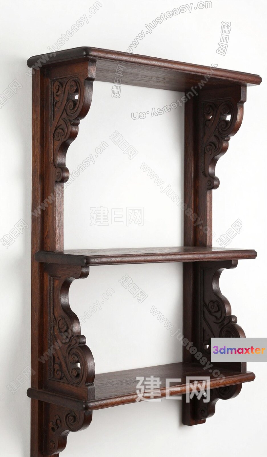 A Wooden Shelf 3D Model - 391 - VRAY Render