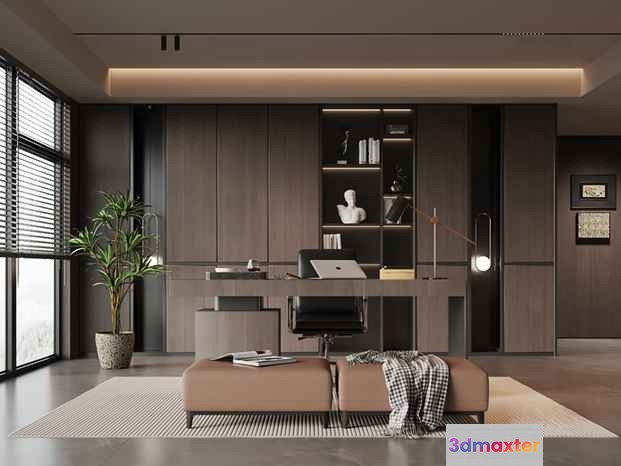 Modern Home Office 3D Model - 21694 - VRAY Render