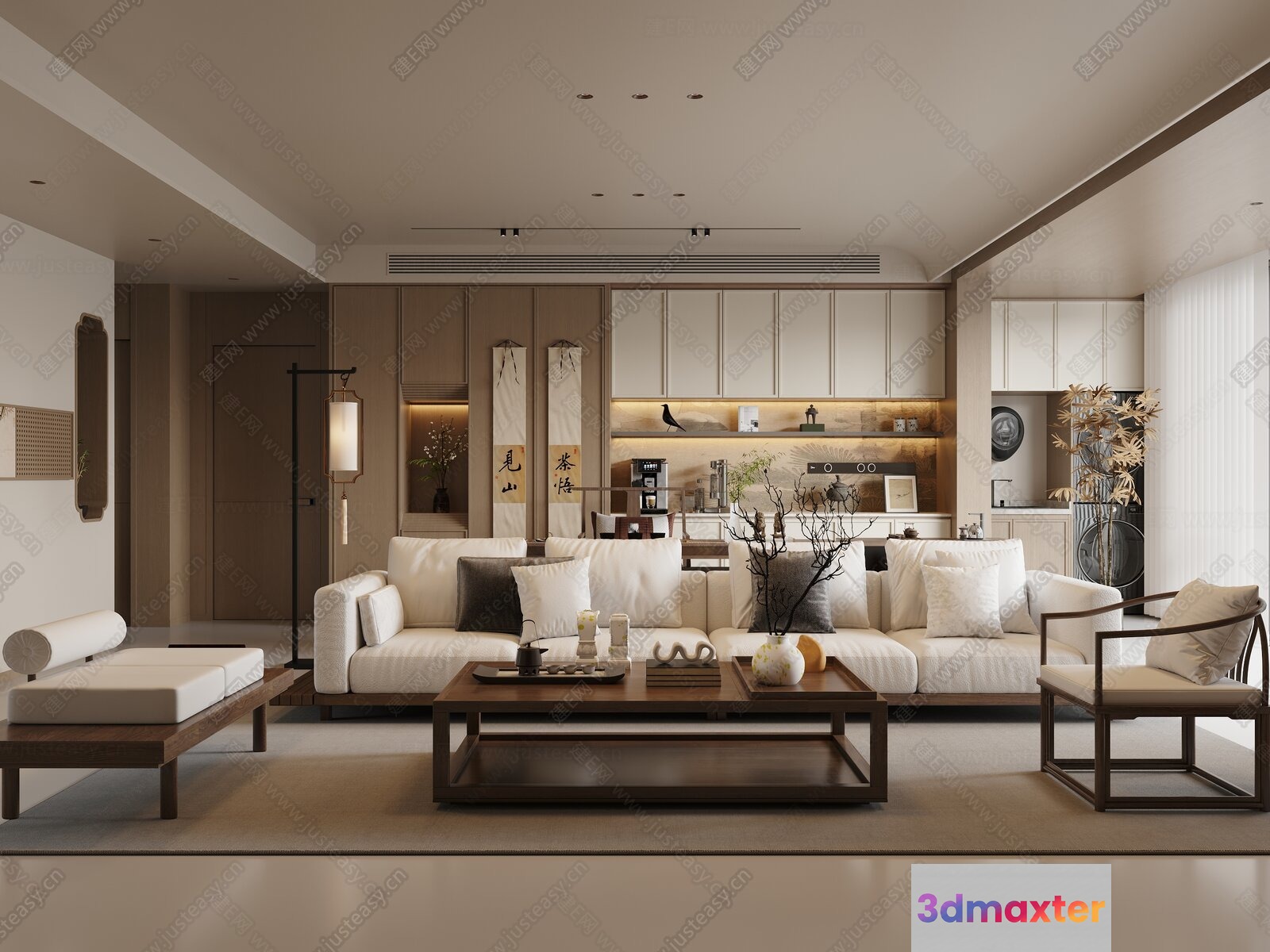 Modern Living Room 3D Model - 4865 - VRAY Render