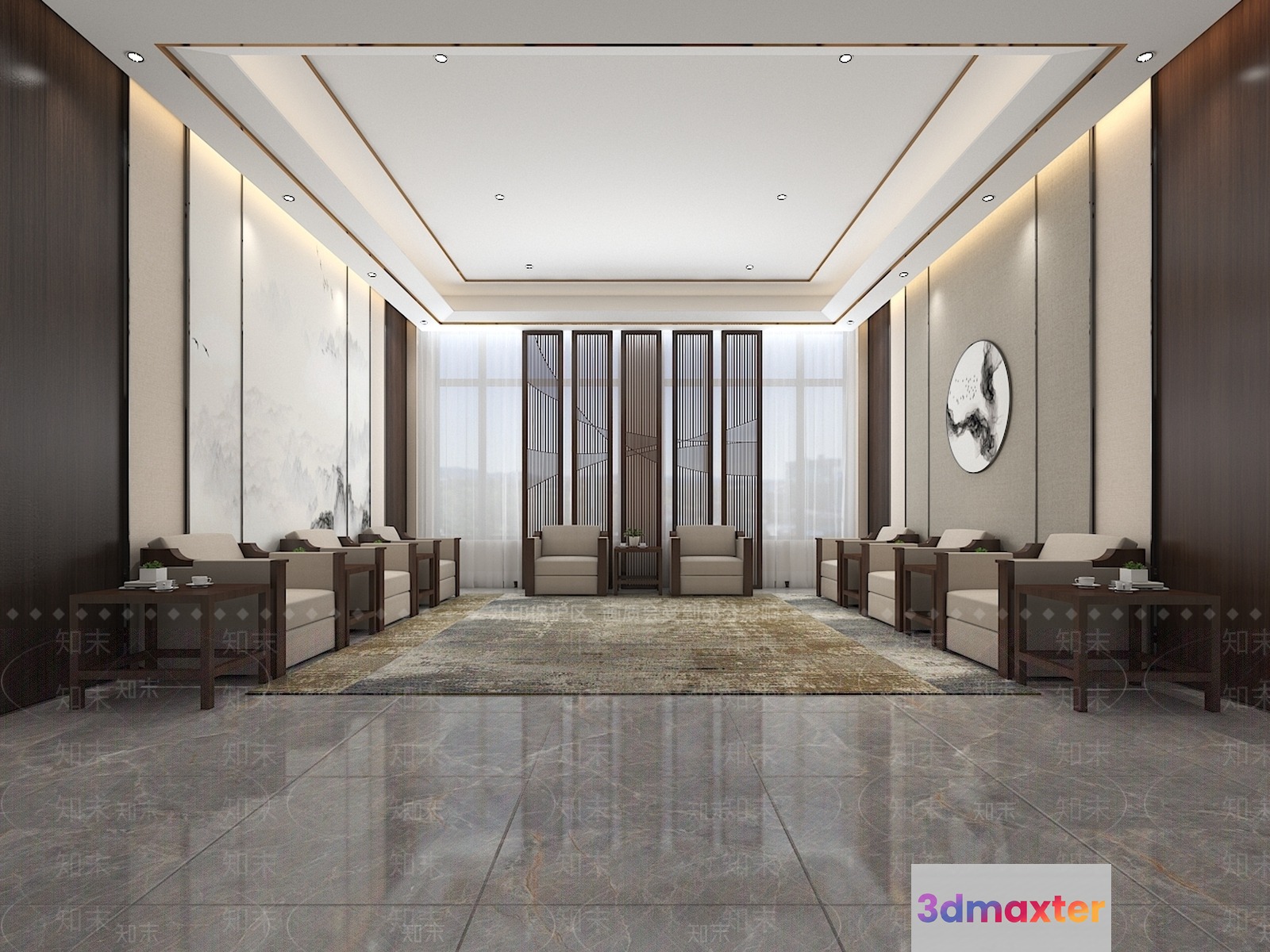 Modern Living Room 3D Model - 17688 - VRAY Render