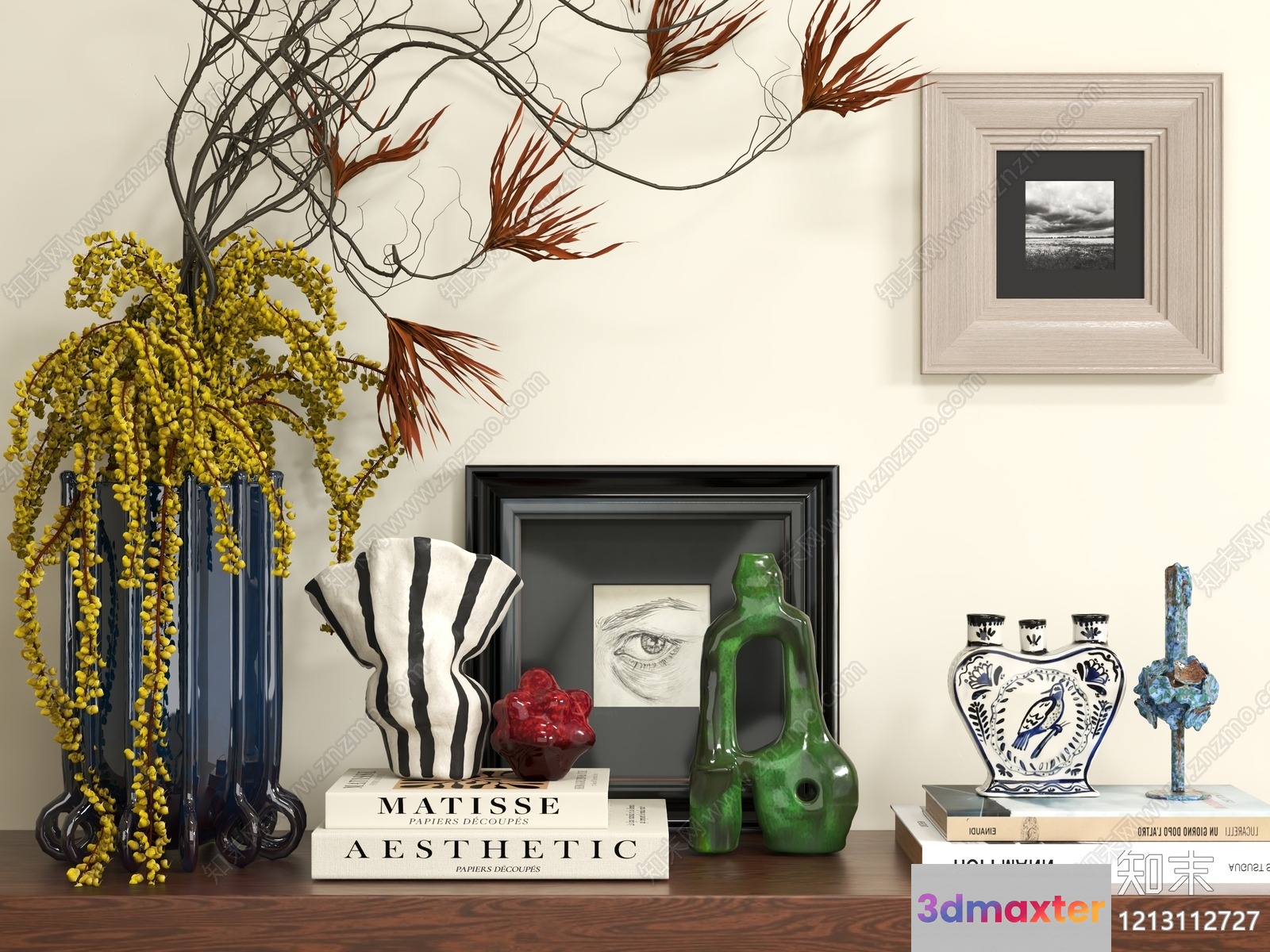 A Collection Of Decorative Objects 3D Model - 3009 - VRAY Render