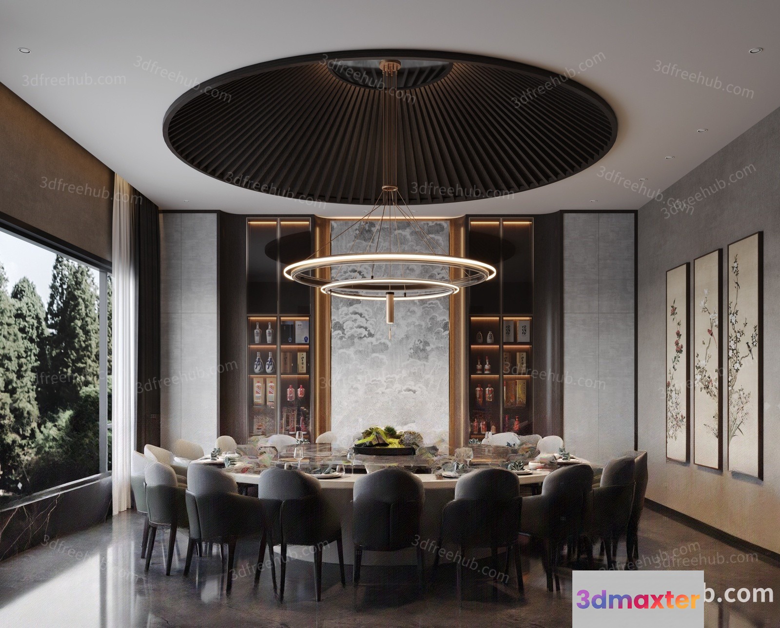 Modern Dining Room 3D Model - 20886 - VRAY Render
