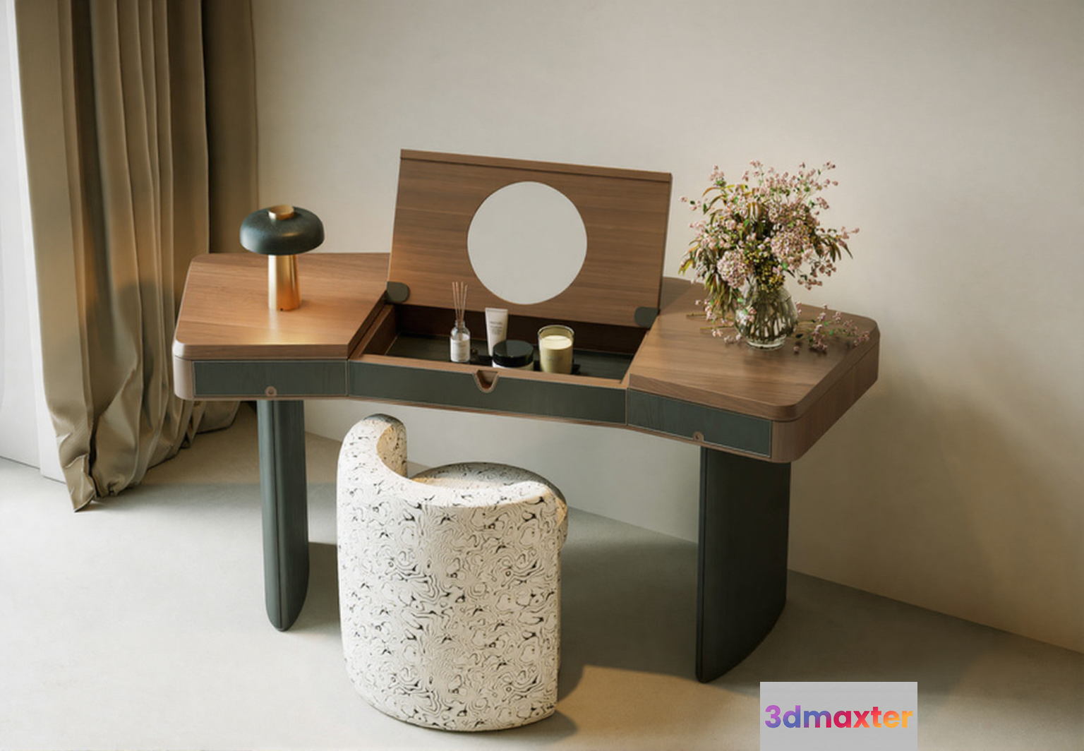 Modern Wooden Desk 3D Model - 3627 - CORONA Render