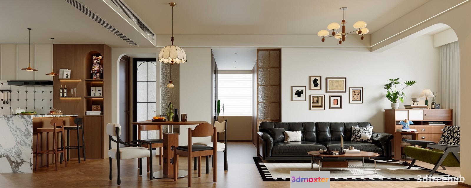 Modern Living Room 3D Model - 22708 - VRAY Render