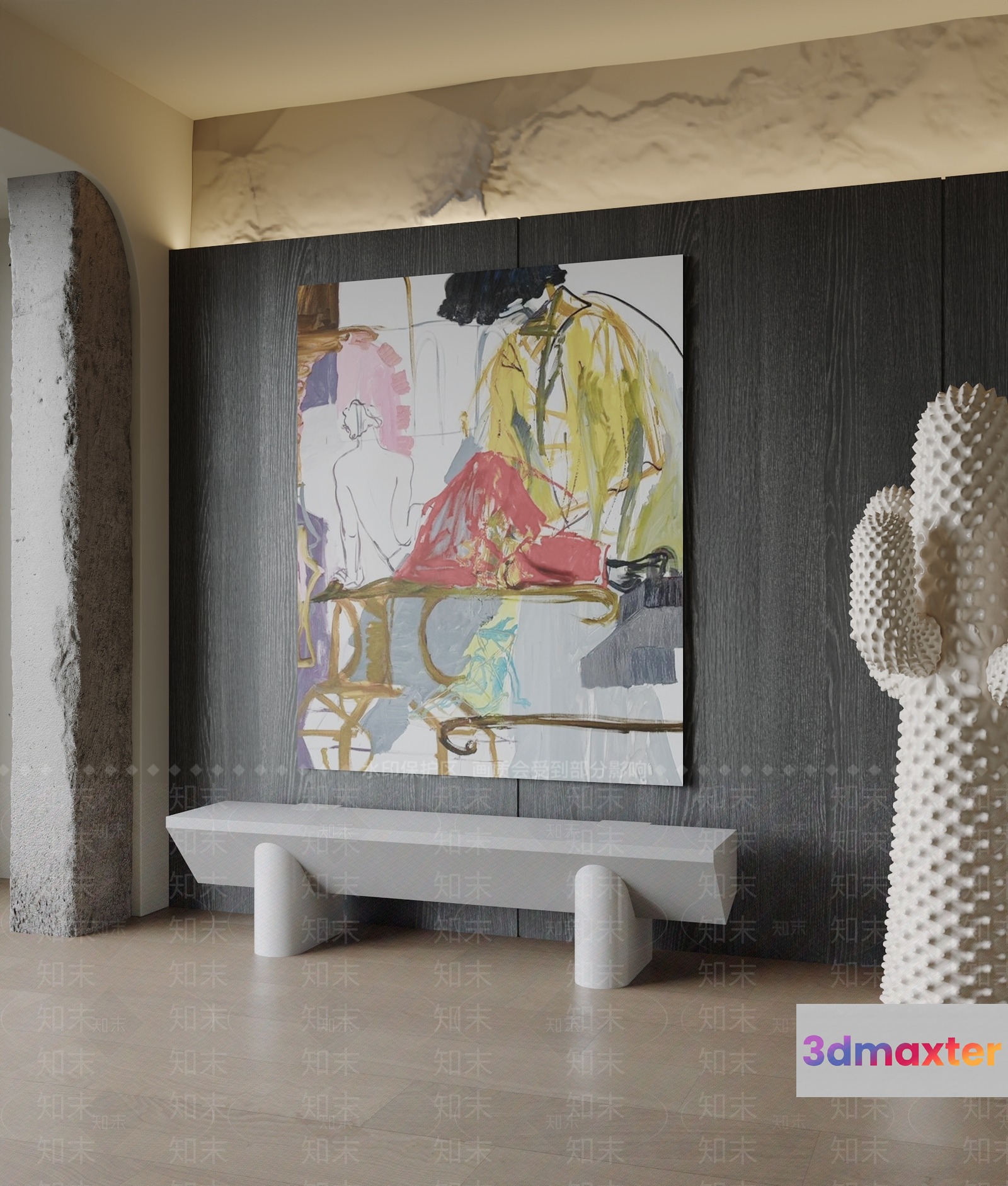 Modern Artwork 3D Model - 20339 - VRAY Render