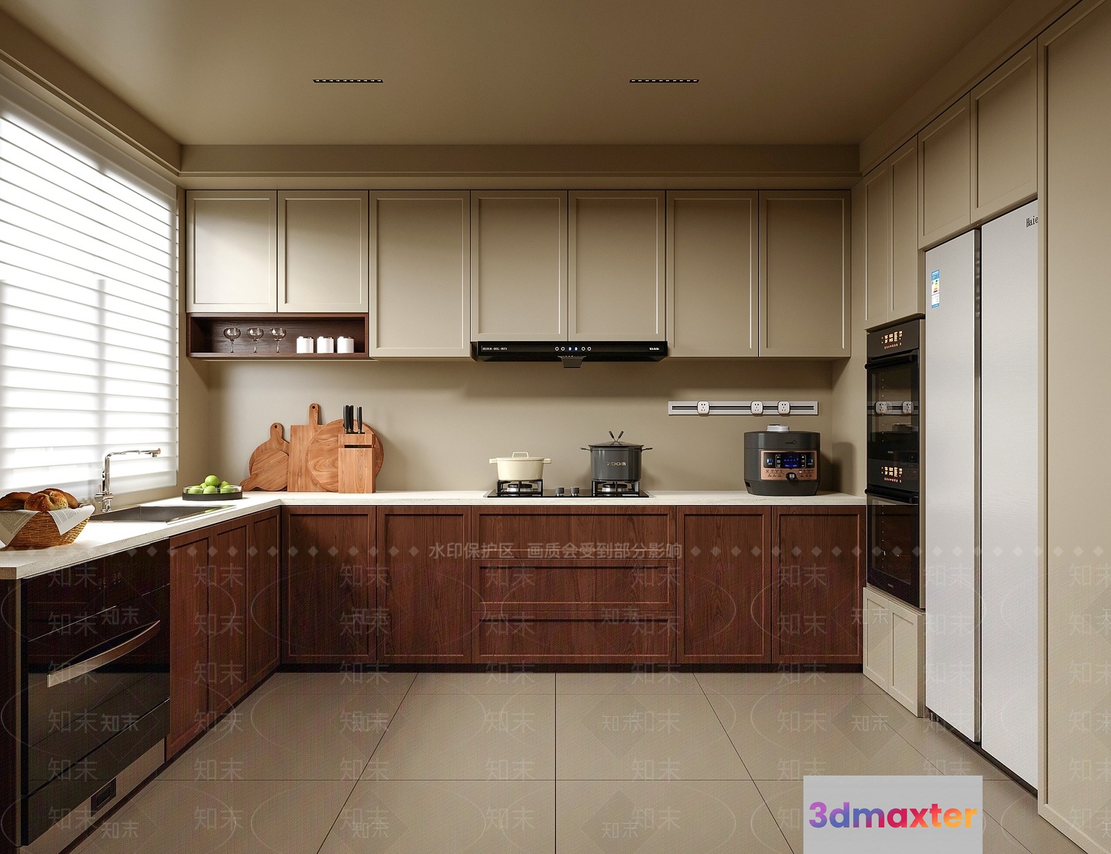 A Modern Kitchen 3D Model - 12273 - VRAY Render