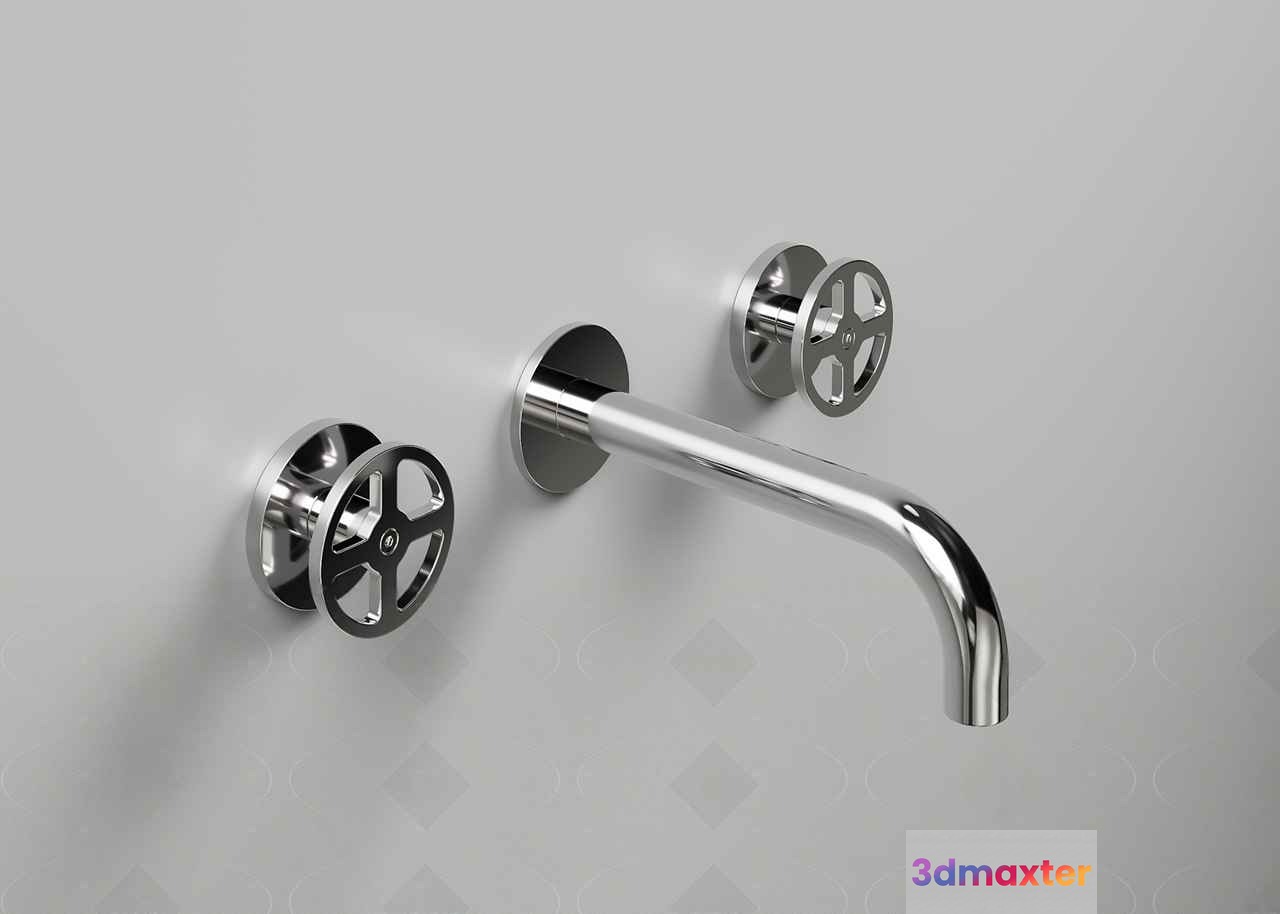 A Silver Faucet 3D Model - 10159 - VRAY Render