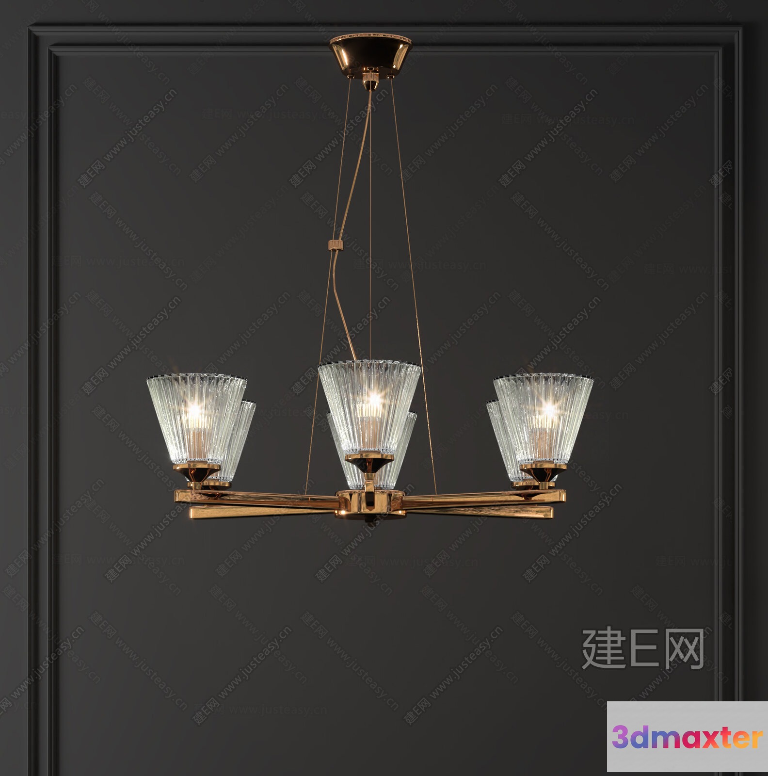 Gold Light Fixture 3D Model - 23437 - VRAY Render
