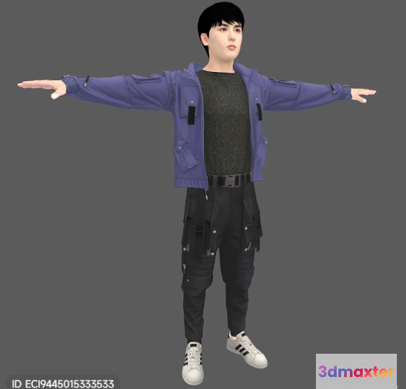 3D Computer-Generated Man In A Casual Outfit 3D Model - 8244 - VRAY Render