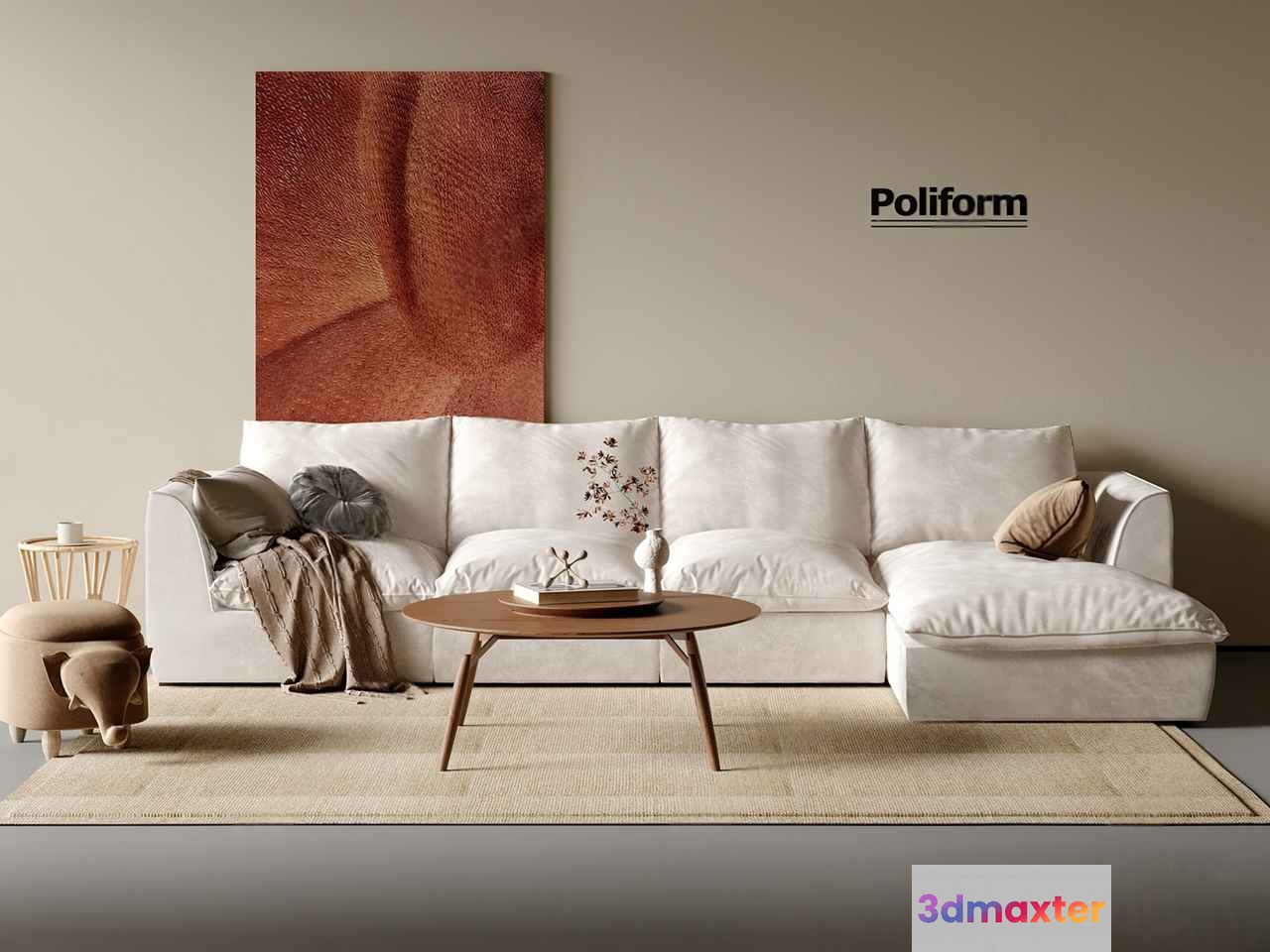 Modern Living Room 3D Model - 1386 - CORONA Render