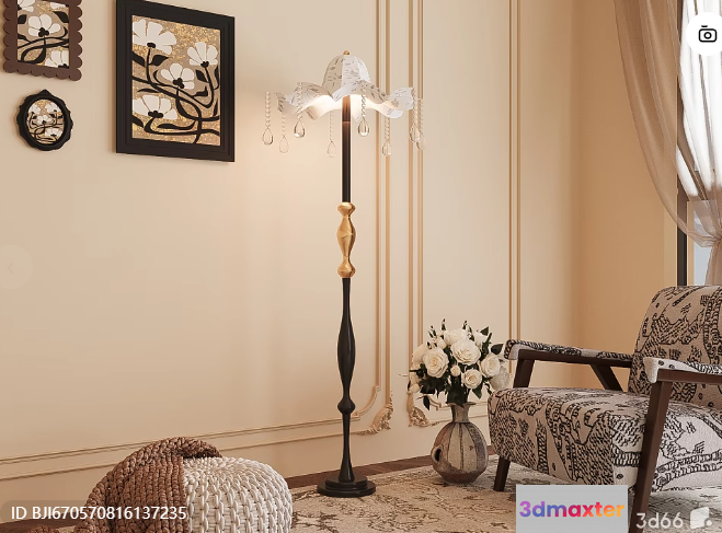 Cozy Living Room 3D Model - 7202 - CORONA Render