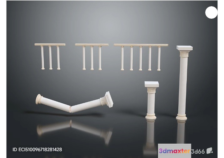 White Architectural Elements 3D Model - 5581 - VRAY Render