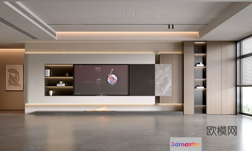 Modern Living Room 3D Model - 4604 - VRAY Render