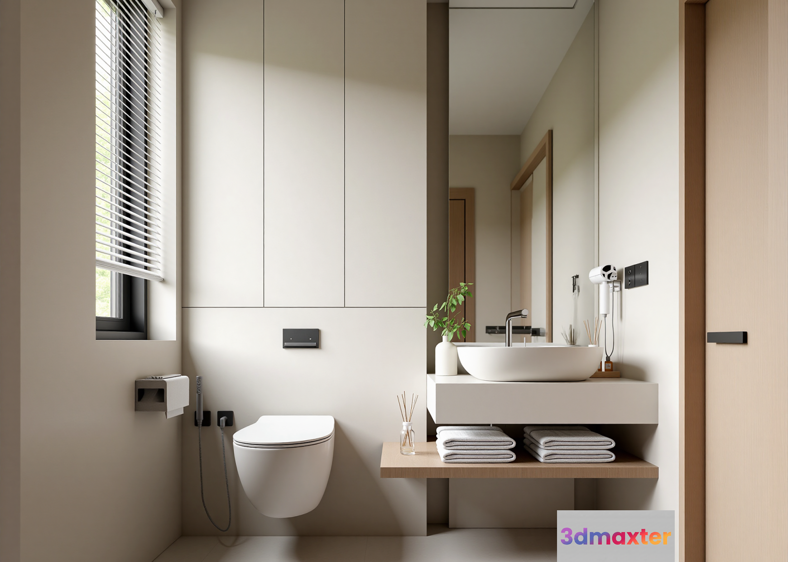 Modern Bathroom 3D Model - 7614 - VRAY Render