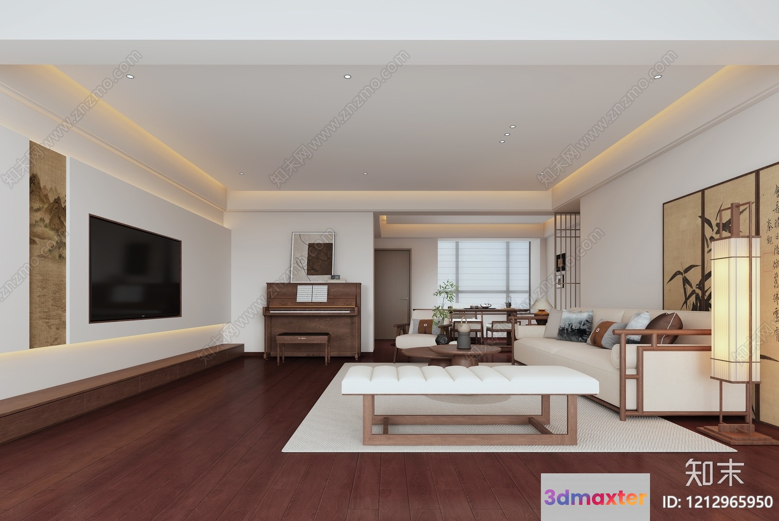 Modern Living Room 3D Model - 11587 - VRAY Render