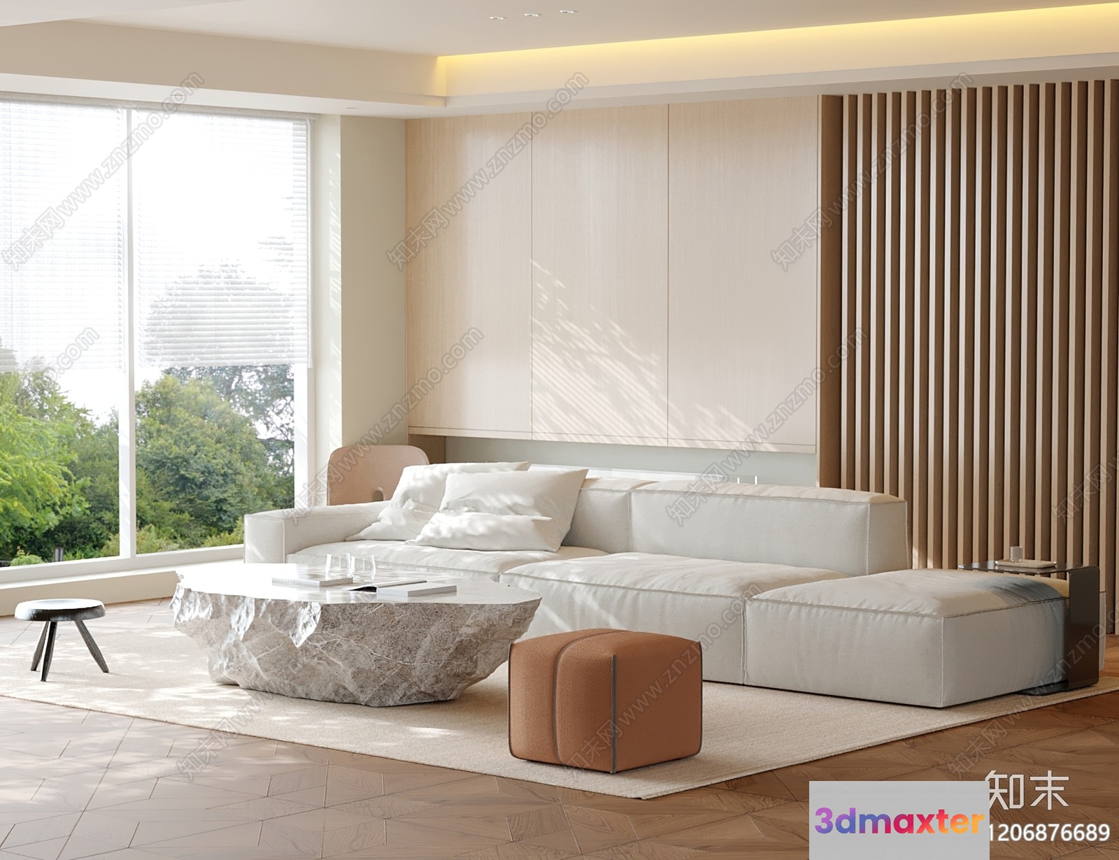 Modern Living Room 3D Model - 8491 - CORONA Render