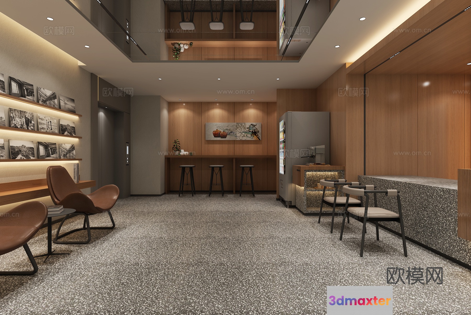 Modern Office Space 3D Model - 22525 - VRAY Render