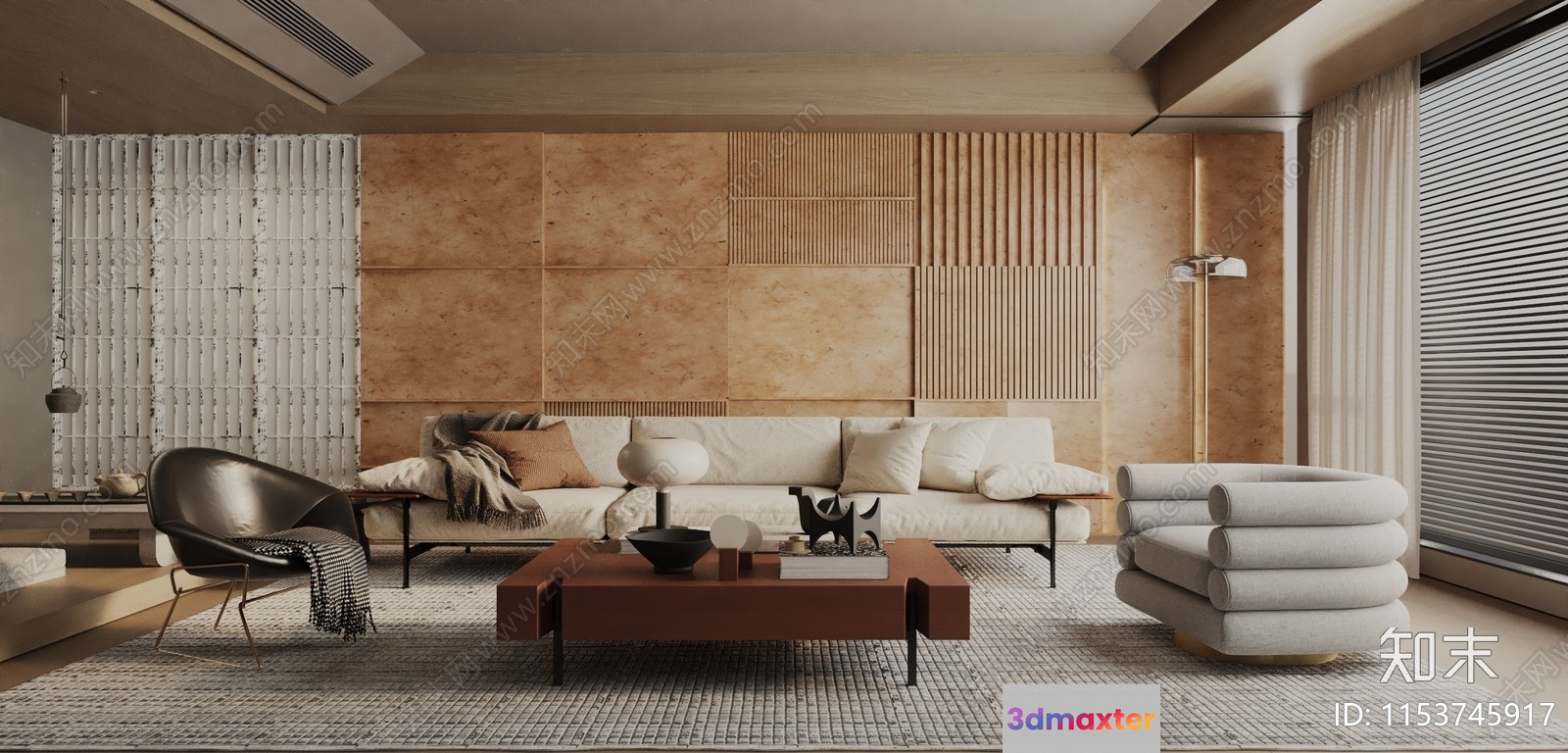 Modern Living Room 3D Model - 8991 - VRAY Render