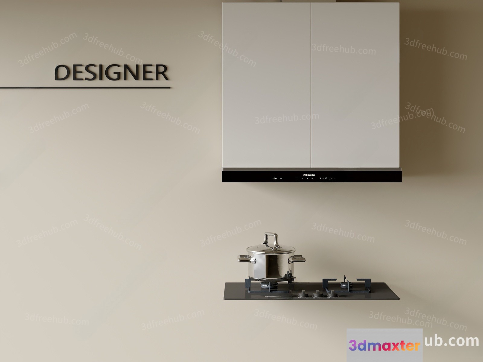 Modern Kitchen Design 3D Model - 7198 - VRAY Render